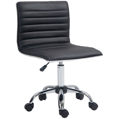 Ergonomic HOMCOM Armless Office Chair: 360° Swivel Comfort in Black