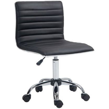 Ergonomic HOMCOM Armless Office Chair: 360° Swivel Comfort in Black