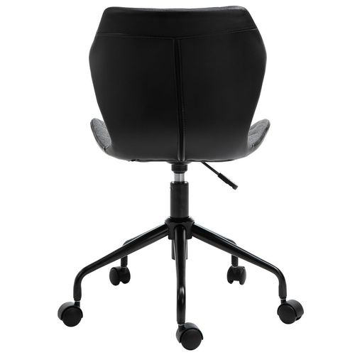 Stylish HOMCOM Adjustable Swivel Desk Chair - Linen Grey & Quiet Nylon Wheels