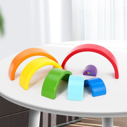 SOKA Rainbow Stacker: Fun & Eco-Friendly Wooden Play Set for Creative Learning!
