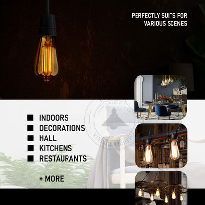 5-Pack Dimmable Vintage E27 LED Bulbs - Warm White 2700K Ambiance Lighting