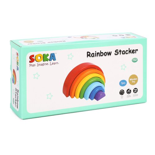 SOKA Rainbow Stacker: Fun & Eco-Friendly Wooden Play Set for Creative Learning!