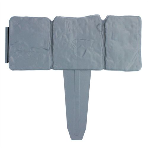 Elegant Grey Stone Effect Lawn Edging - 5M Set of 20 | Pukkr