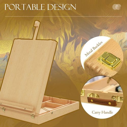 Vinsetto Adjustable Wooden Table Easel - Unleash Your Creativity Anywhere!