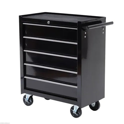 Ultimate Lockable Steel Tool Storage Cabinet with Wheels - 5 Spacious Drawers