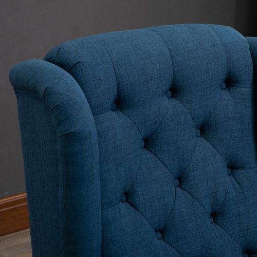 Vintage Comfort: HOMCOM Tufted Blue Accent Armchair - Stylish & Sturdy