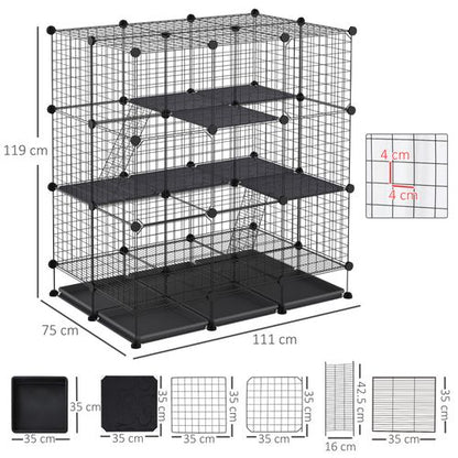30-Piece Expandable Steel Pet Cage Set - Easy Clean & Spacious Design!