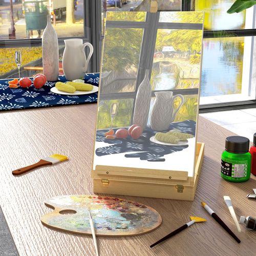 Vinsetto Adjustable Wooden Table Easel - Unleash Your Creativity Anywhere!