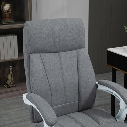 Vinsetto Grey Fabric Office Chair with Armrest, Footrest, and Wheels