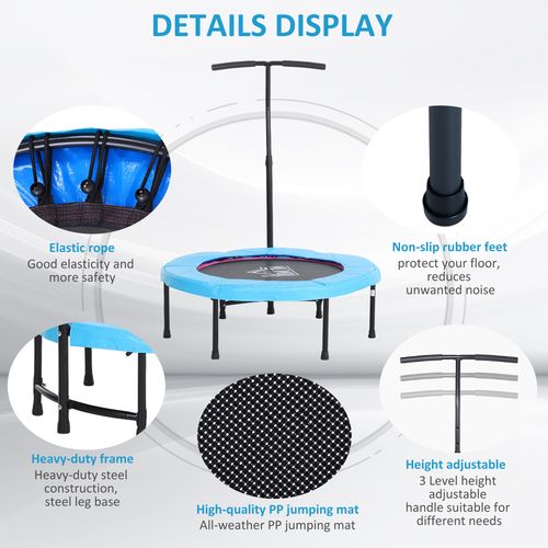 40'' HOMCOM Mini Trampoline: Safe Indoor Fun for Kids & Adults - Jump & Rebound!