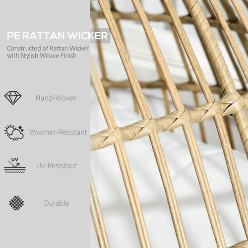 Outsunny Egg Chair: Cozy Khaki Rattan Relaxation Haven for Your Garden
