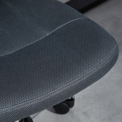 Vinsetto Armless Mesh Office Chair - Height Adjustable, Dark Grey Comfort