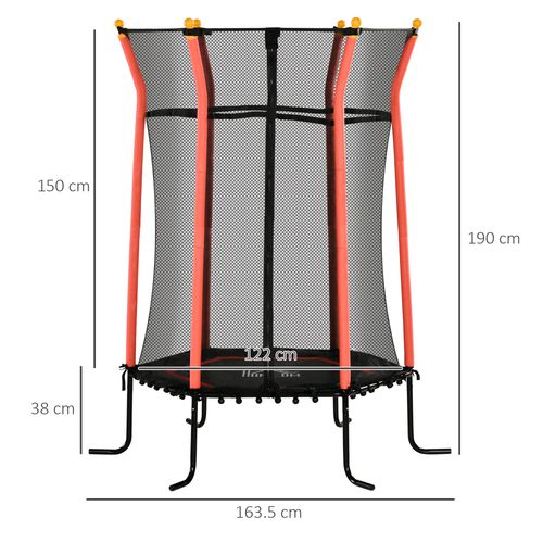 Safe & Fun HOMCOM 5.4FT Kids Trampoline with Enclosure - Perfect for Ages 3-10!