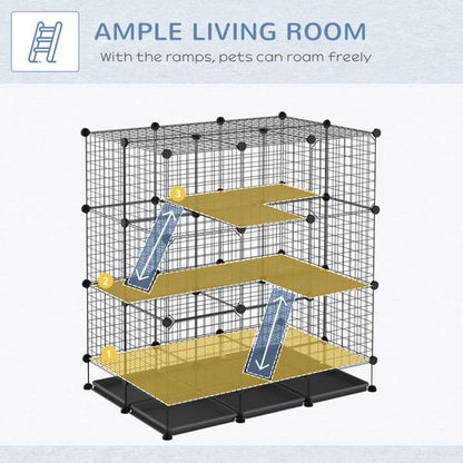 30-Piece Expandable Steel Pet Cage Set - Easy Clean & Spacious Design!