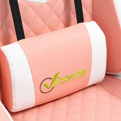 Vinsetto Pink Racing Gaming Chair: Ergonomic Comfort & Style with Lumbar Support
