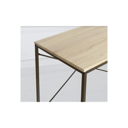 Elegant TAVOLO Home Study Desk with Dual Side Shelves - Sonoma Oak Finish