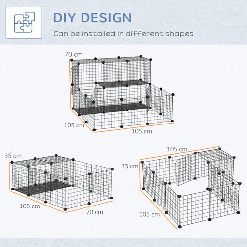 30-Piece Expandable Steel Pet Cage Set - Easy Clean & Spacious Design!