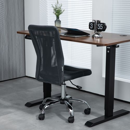 Vinsetto Armless Mesh Office Chair - Height Adjustable, Dark Grey Comfort