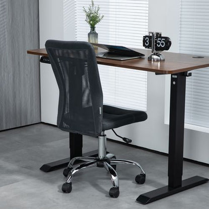 Vinsetto Armless Mesh Office Chair - Height Adjustable, Dark Grey Comfort