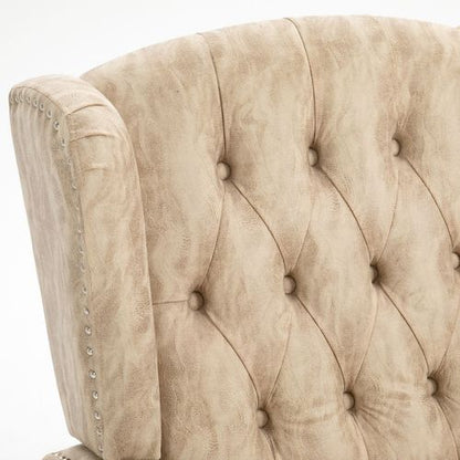 Vintage Chic Manual Reclining Armchair with Footrest - Retro Beige Elegance