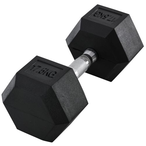 17.5KG Hex Rubber Dumbbell - Portable Strength for Home & Outdoor Workouts