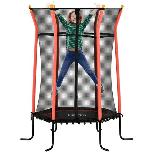 Safe & Fun HOMCOM 5.4FT Kids Trampoline with Enclosure - Perfect for Ages 3-10!