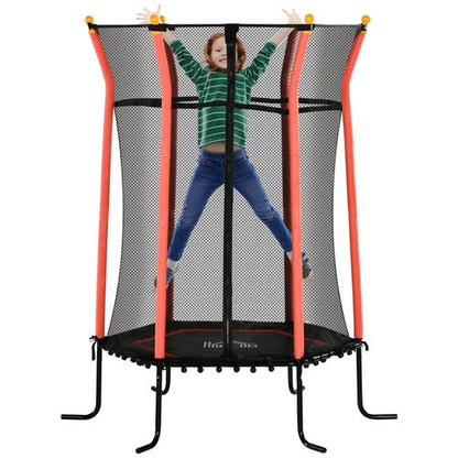 Safe & Fun HOMCOM 5.4FT Kids Trampoline with Enclosure - Perfect for Ages 3-10!