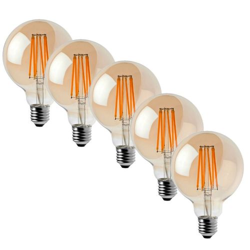 Vintage Edison LED Light Bulb 5-Pack, G95 8W E27 - Antique Charm & Modern Efficiency