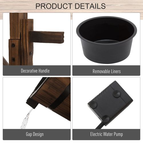 Enchanting Fir Wood Wishing Well Fountain for Stunning Garden Decor