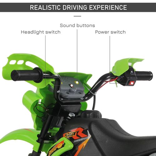 Adventure Rider 6V Kids Electric Moto for Ages 3-6 - Green Fun Awaits!