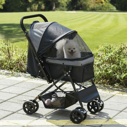 PawHut Foldable Dog Stroller with Reversible Handle - Travel in Style!
