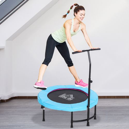 40'' HOMCOM Mini Trampoline: Safe Indoor Fun for Kids & Adults - Jump & Rebound!