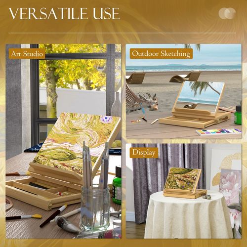 Vinsetto Portable Wooden Artist Easel with Storage - Unleash Your Creativity