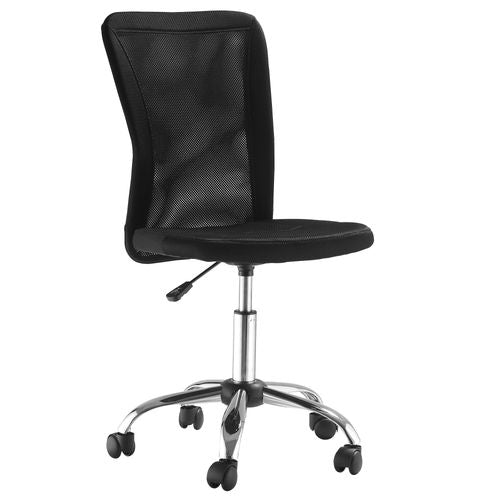 Ergonomic Armless Office Chair with Mesh Back & Adjustable Height - 5 Wheels