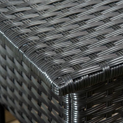 Durable PE Rattan Outdoor Coffee Table for Patio & Garden - Sleek Black Design