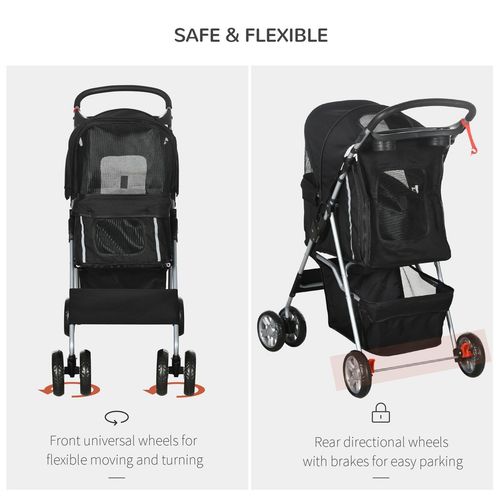 Deluxe Foldable Pet Stroller – Comfort & Style for Dogs and Cats on the Go!