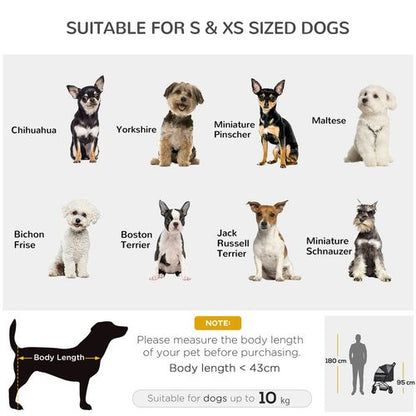 PawHut Foldable Dog Stroller with Reversible Handle - Travel in Style!