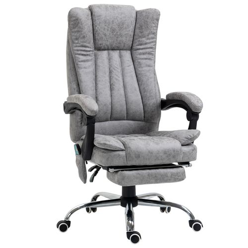 Luxury 6-Point Vibrating Massage Office Chair with Microfibre Comfort - Grey