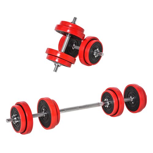 Adjustable 20KG Dumbbell & Barbell Set - Ultimate Home Gym Fitness Solution