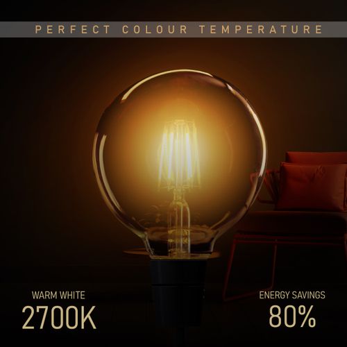 Vintage Edison LED Light Bulb 5-Pack, G95 8W E27 - Antique Charm & Modern Efficiency