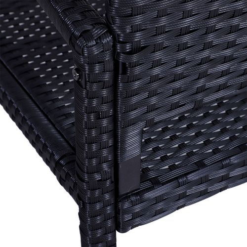 Outsunny Stylish Black Rattan 2-Seater Garden Bench - Perfect for Relaxing Outdoors