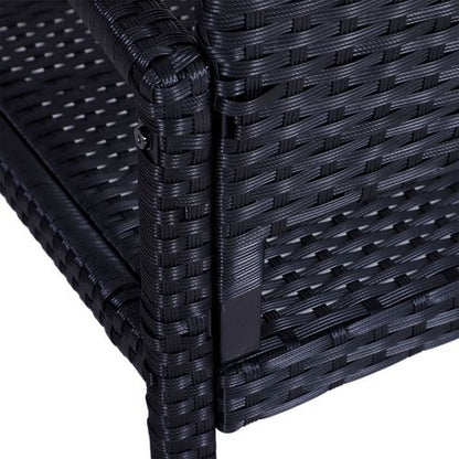 Outsunny Stylish Black Rattan 2-Seater Garden Bench - Perfect for Relaxing Outdoors