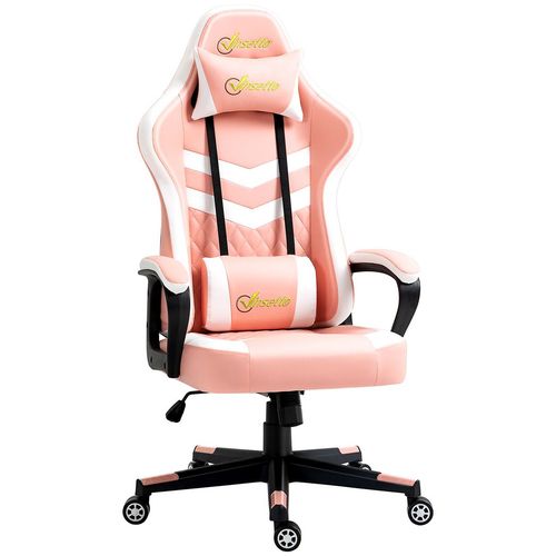 Vinsetto Pink Racing Gaming Chair: Ergonomic Comfort & Style with Lumbar Support