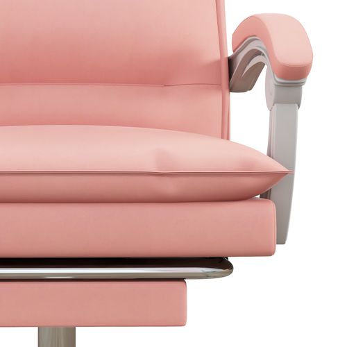 Vinsetto Pink Faux Leather Massage Office Chair with Heat & Footrest
