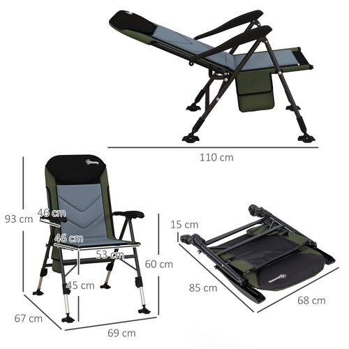 Ultimate Comfort Outsunny Folding Fishing Chair with 7-Position Backrest