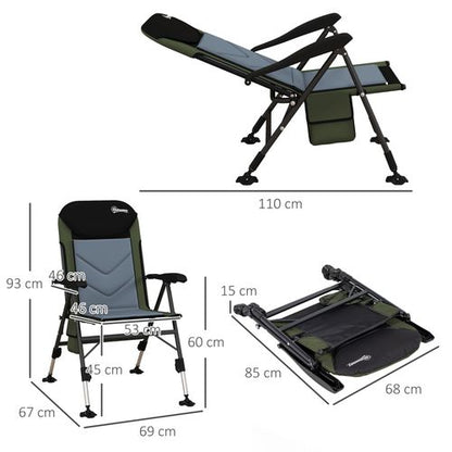Ultimate Comfort Outsunny Folding Fishing Chair with 7-Position Backrest