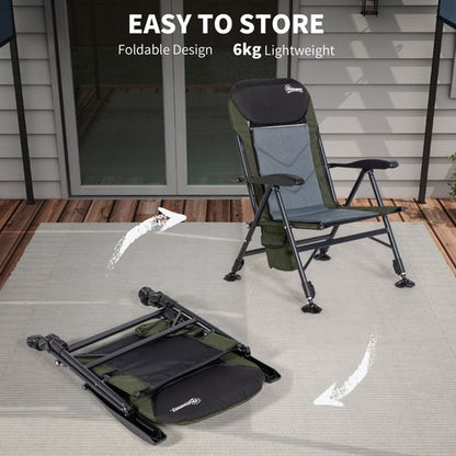Ultimate Comfort Outsunny Folding Fishing Chair with 7-Position Backrest