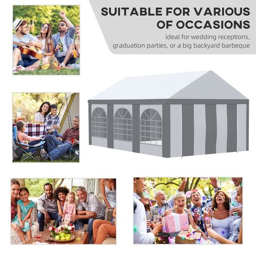 6x4m Deluxe Party Tent with Windows & Doors - Event Ready Gazebo!