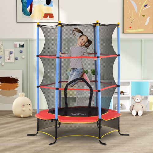 HOMCOM Kids Trampoline with Safety Enclosure – Fun and Secure Bouncing!