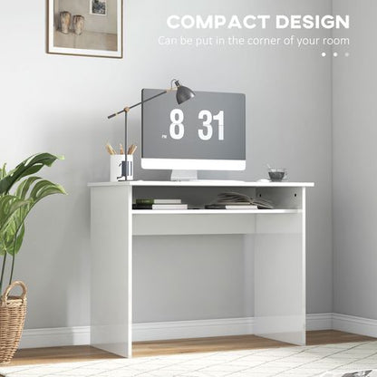 Versatile High Gloss White HOMCOM Computer Desk: Stylish Workstation for Any Space